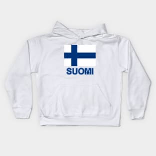 Suomi - The Pride of Finland - Finnish Flag Design Kids Hoodie